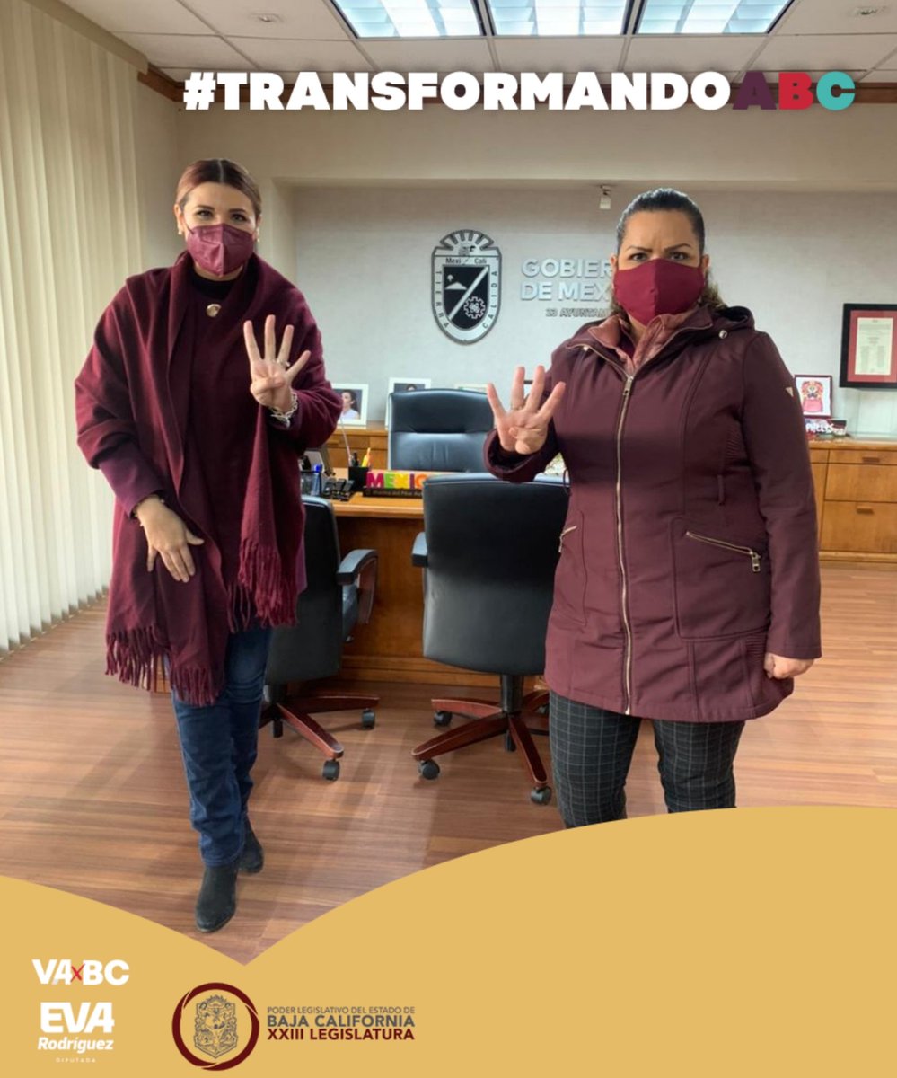 Eva04MexicaliBC's tweet photo. Hoy tuve una interesante charla con nuestra alcaldesa @MarinadelPilar.
Como Presidenta del Congreso de Baja California platicamos sobre diversos proyectos en beneficio de los mexicalenses.
#4taTransformacion
#Transformandoabc
#CongresoconlaGente. https://t.co/uxNJo4x9Ew