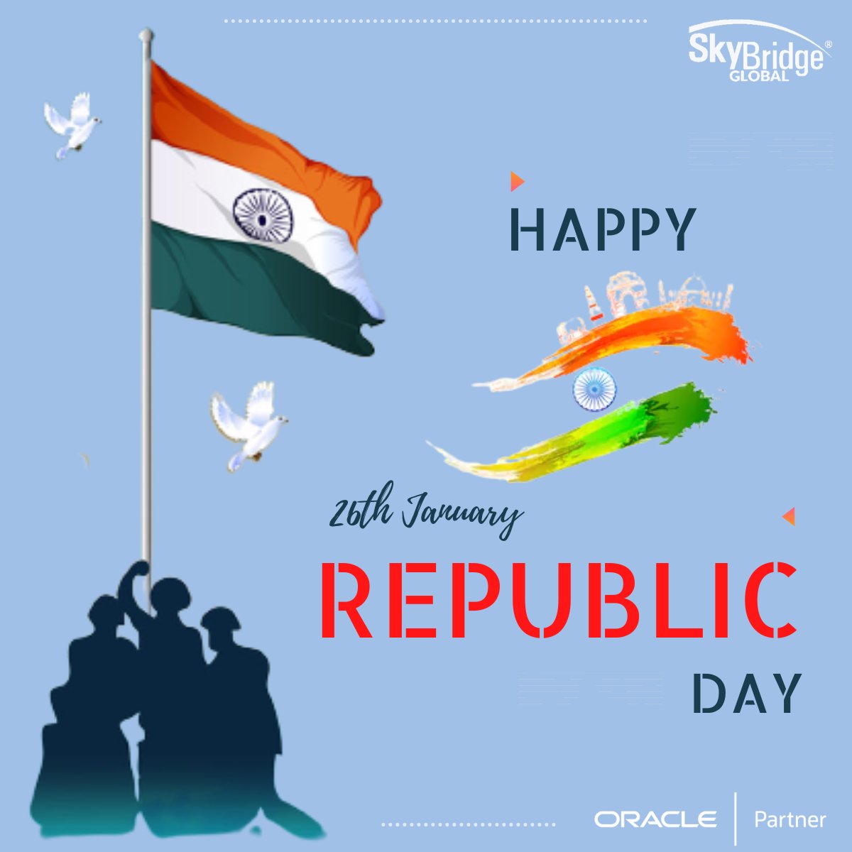 SkybridgeGlobal's tweet photo. Celebrating the birth of the #indianconstitution! Taking pride in a nation with great #diversity, a glorious #history and rich #heritage. Let us join forces to lead it towards much #prosperity and greatness!

Happy 72nd #republic Day from SkyBridge Family. https://t.co/WsqBuIWVj9