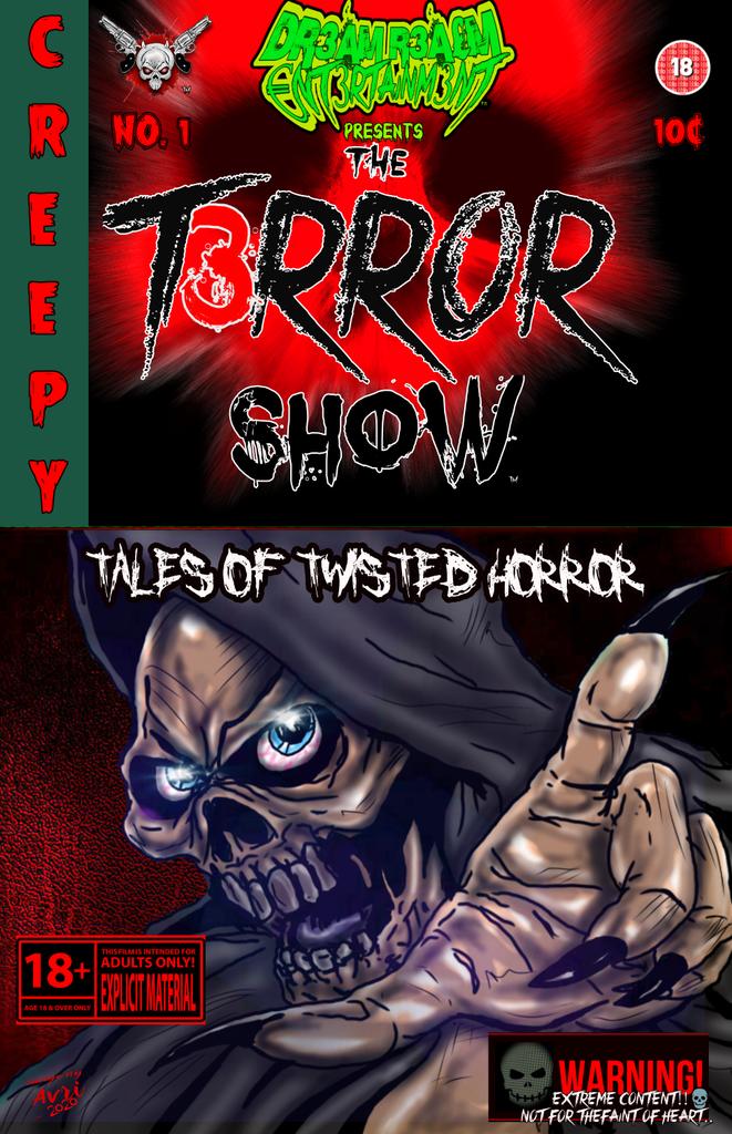 dr3amr3alm3nt's tweet photo. Coming Soon, Dr3am R3a£m €nt3rtainm3nt Presents: The T3rror Show Featuring The S3pulchr3 Of T3rror
#dr3amr3almstudios #dr3amr3alm3nt3rtainm3nt #dreamrealmentertainment #horrorliveshere #horrorstudio #horrorcompany #horrorcomics #horrortoons #t3rrorshow #S3pulchr3oft3rror #Horror https://t.co/h2zUi8PkwS