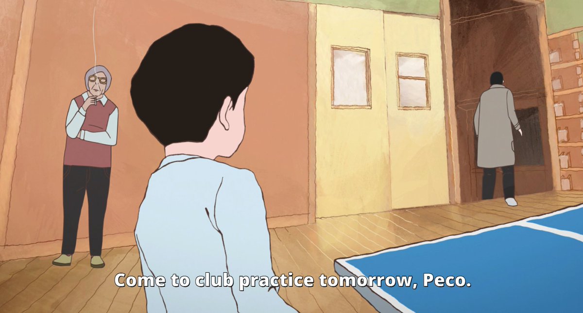 Smile only wants to have fun. Peco, enjoys the game through winning. So . . . over time, their relationship in ping pong becomes this thing where Smile lets Peco win. He has fun when his friend his happy. His friend has fun 'cause he's winning. This is important cause: