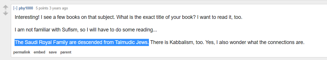 That user has an *accurate* sense of how high-effort, & high-quality, Q's LARP was. This suggests that /r/conspiracy was discussing 4chan LARPs on a semi-regular basis (and probably shared a lot of users with /pol/; this casually antisemitic comment would be right at home there).