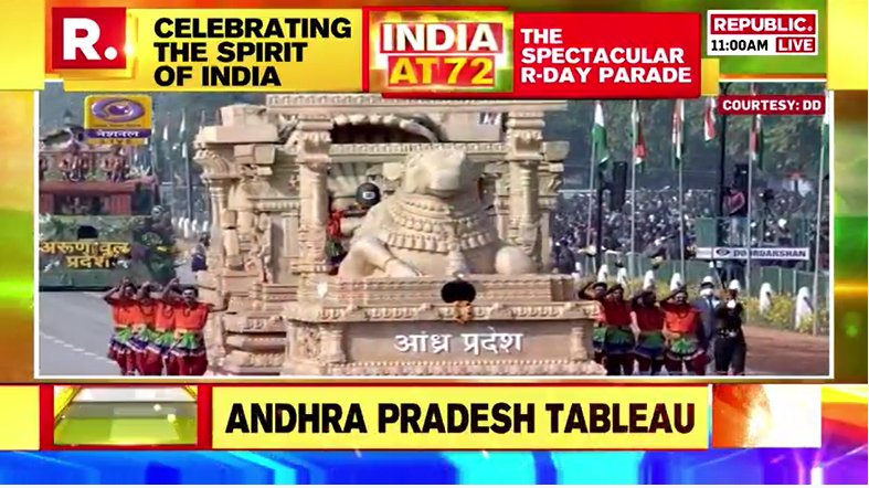 scarysouthpaw's tweet photo. For the first time, one Empire has been glorified twice during the same Republic Day parade. 

Andhra tableau shows the Lepakshi Nandi temple and the Karnataka tableau shows Hampi, both symbols of the Vijayanagara Samrajya.

No wonder Devaraya is called Andhra Bhoja Kannada Raya! https://t.co/er6hWPgriM