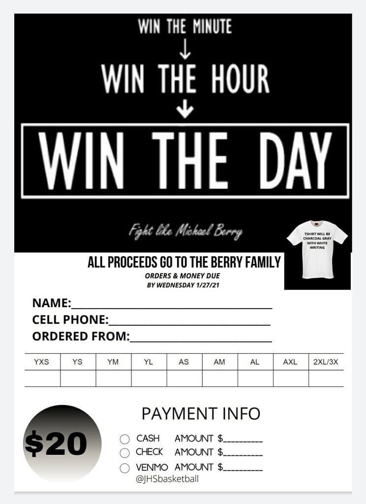 jonesgbb's tweet photo. Please consider buying a shirt to help raise money for @boston_berry’s family. Her dad has been battling Covid since Christmas Eve. He is in the fight for his life- please help this awesome family ❤️ $20
Venmo: @JHSbasketball https://t.co/jVaFtx9f0L