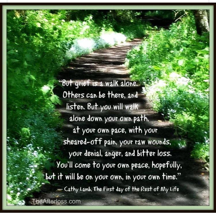 ‘You will come to your own peace, in your own time’. #yourgrief There is no timeline for grief.