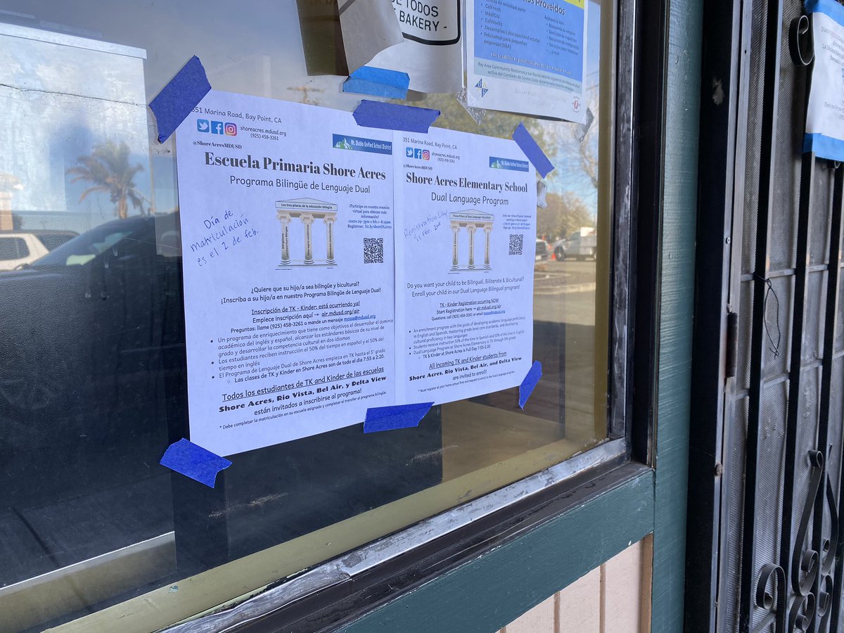 ShoreAcresMDUSD's tweet photo. Shore Acres is offering Dual Language pathway to all incoming TK/Kinders in BayPoint/Pittsburg. Check in with your home school to request our DL program.TY for collaborating with us @RioVistaMDUSD @DeltaViewStars @BelAirBears1 & local businesses #shoreDL #mdusdfamily #BPcommunity https://t.co/tuQTfXjGUZ