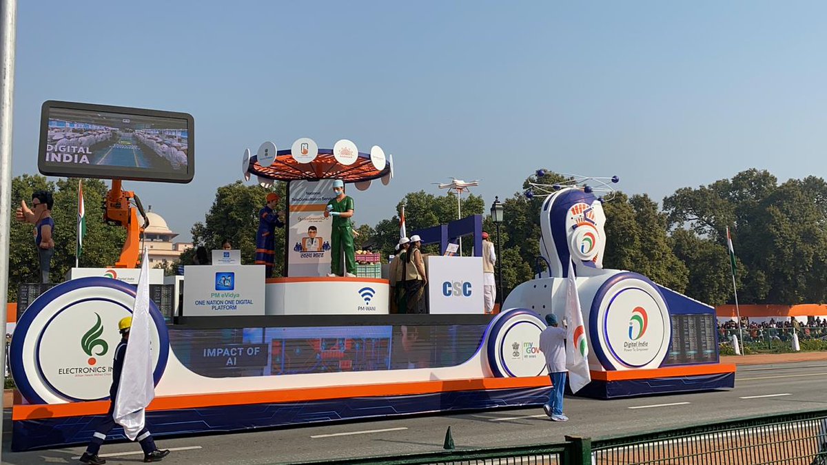 _DigitalIndia's tweet photo. #MeitYTableau | India stands tall and digitally empowered from connecting villages with the power of #smartphones, #AI related innovation to bringing ease of doing business in India. @GoI_MeitY' tableau depicted the true power of e-Governance in India.  @rsprasad @PMOIndia https://t.co/rchSMrgiQt