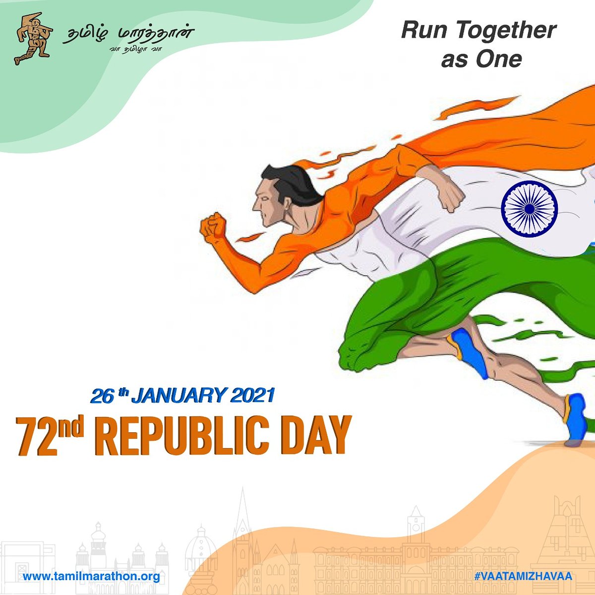 MarathonTamil's tweet photo. Let us remember the golden heritage of our country and feel proud to be part of india.😇

72nd Republic Day of India🇮🇳

#VaaTamizhaVaa #tamilmarthon #marathon #republicday #republicdayindia #nationalfestival #running #jogging #runnerscommunity https://t.co/Kxce2ak0DU