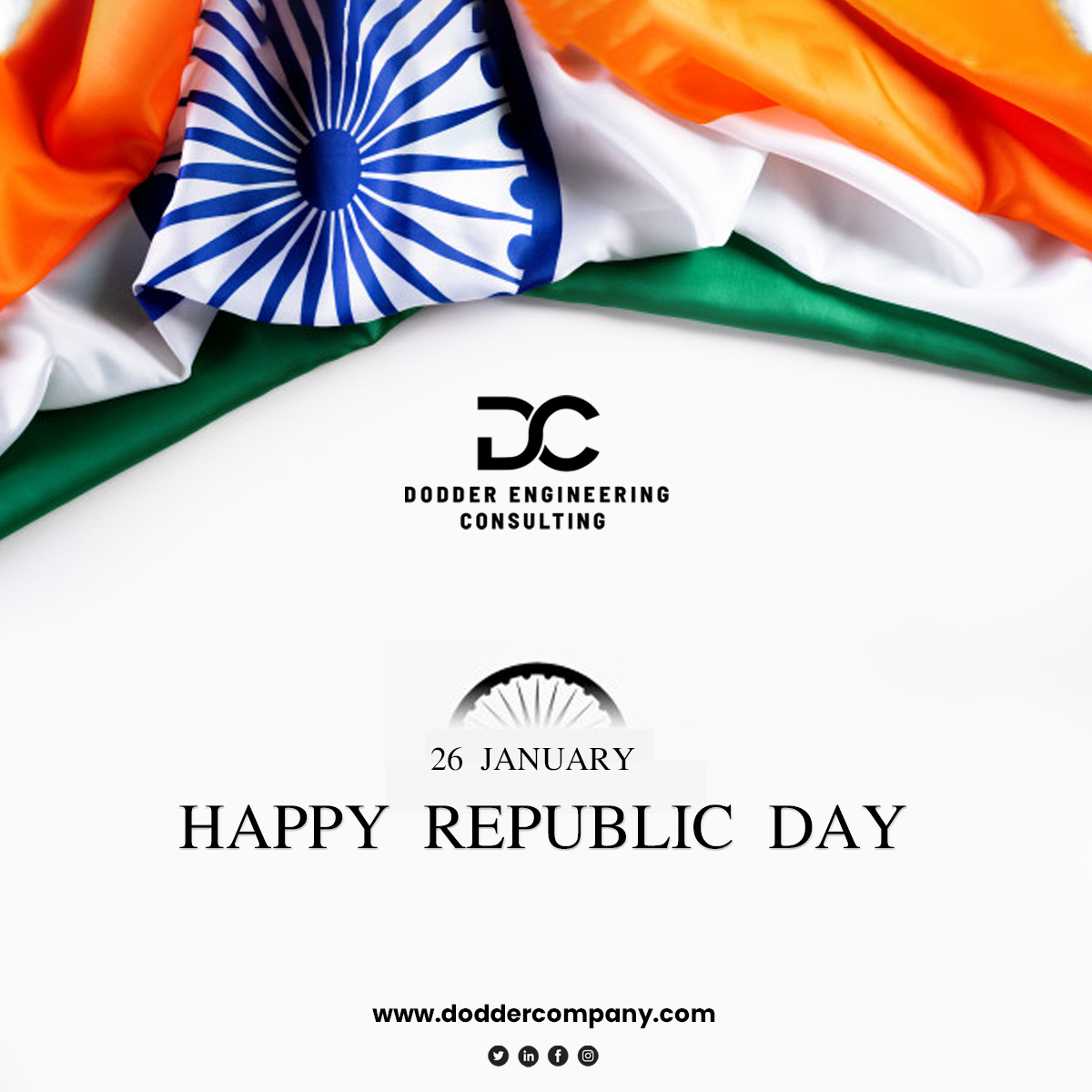 doddercompany's tweet photo. Wish you all a very happy Republic day 2021. Be proud that we are Indian because lucky are those who are born in this great country. Here are the wishes from Dodder Engineering Consulting.
#DodderEngineeringConsulting #HappyRepublicDay  #72ndRepublicDay #26January #RepublicDay https://t.co/STeyCfrVP6