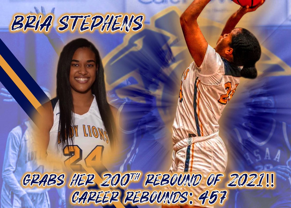 HollyKay2141's tweet photo. Congratulations to Senior Bria Stephens on her 200th rebound of the season.🏀💪🏽🤩 She has a total of 457 rebounds as a Lady Lion. Great job @bossbria28! Way to do the dirty work and clean up on the glass.👏🏼 #LOCKEDIN🔒 https://t.co/h8PVexEdAy