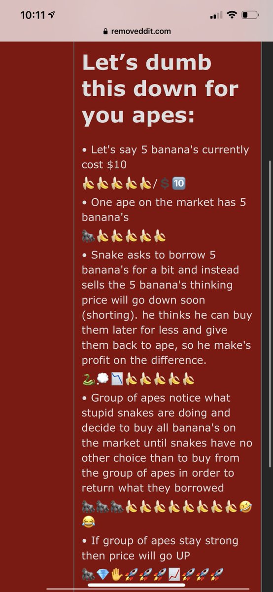 Melvin had a $55M+ short against GME.. If you're not familiar with shorting - read this simple explanation using apes and snakes and bananas from the subreddit. Teachers, take note: