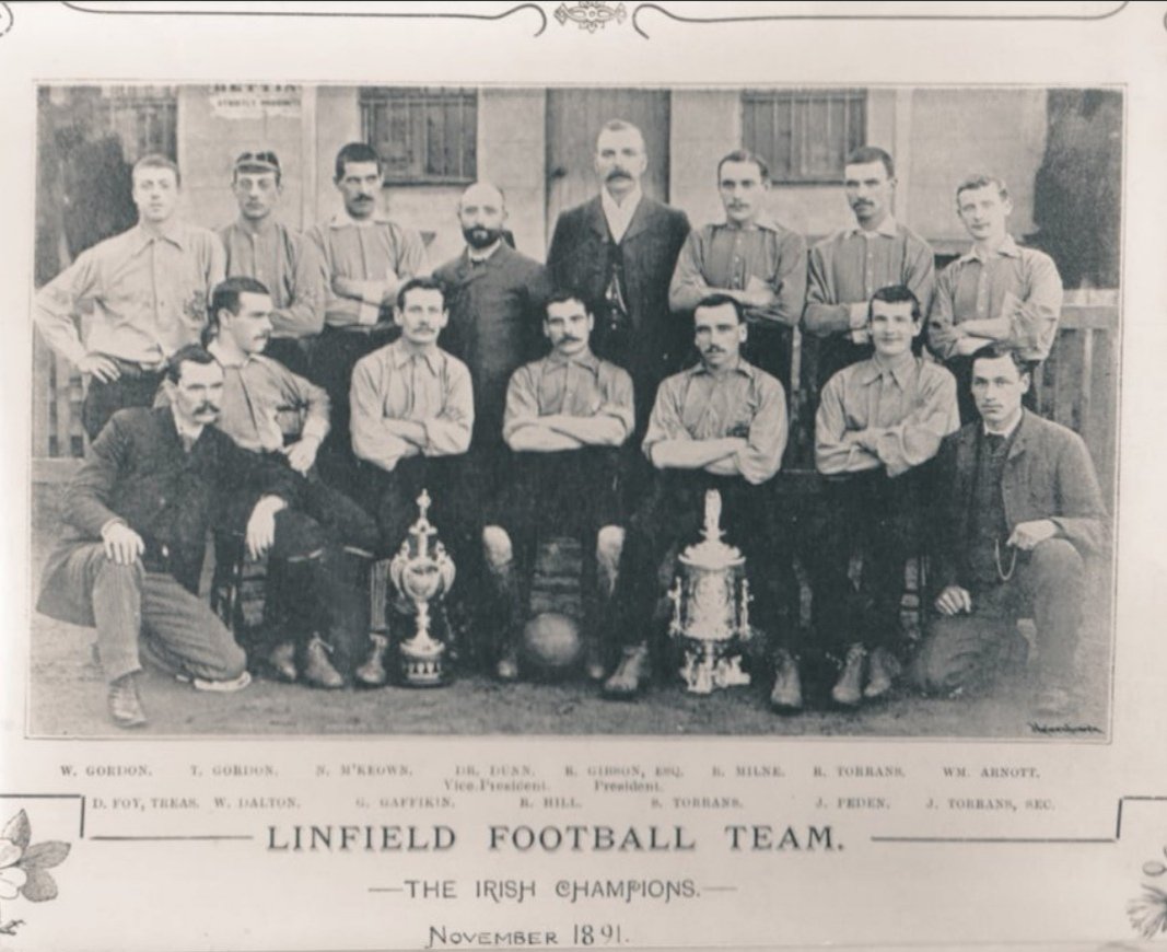 5/7.... team.  From my research though, I am pretty certain that this is not the case.  The W. Arnott who played for The Blues was actually Willie Arnott, a brother of Wattie. (Willie is pictured in the Linfield photo below)