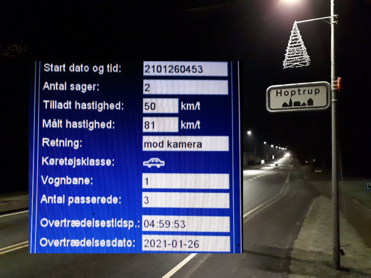 På anden dagen af landsdækkende færdselsindsats har fotovognen været i Hoptrup ved Haderslev. 19 blev blitzet deraf 5 klip i kørekortet. 4 pga. hastighed og 1 pga. håndholt telefon. Sænk farten det betaler sig. #atkdk #politidk https://t.co/neVAcKi9Mi