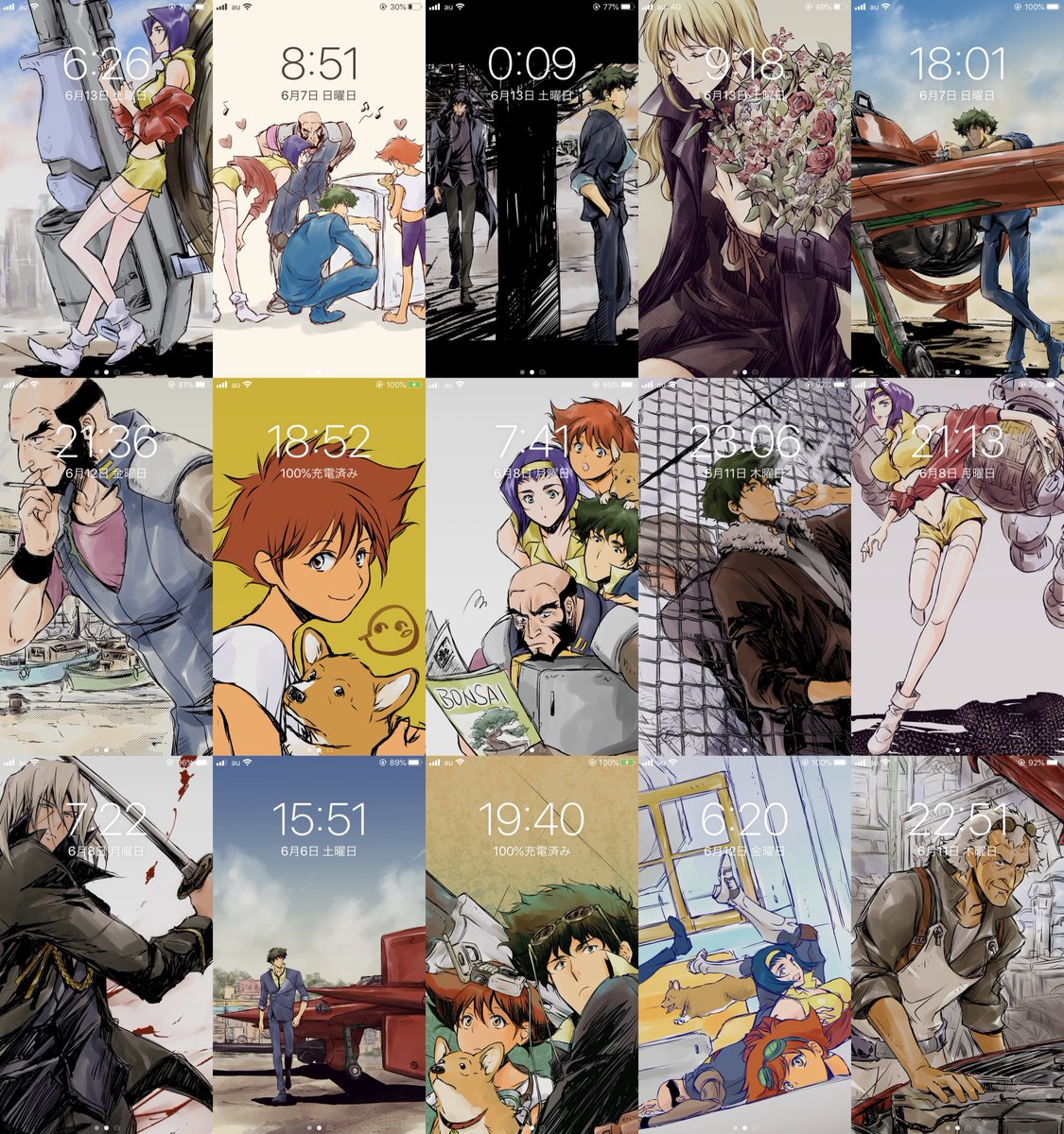 tobalin_'s tweet image. Cowboy Bebop fanart 2019-2020
今回もiPhoneロック画面でまとめてみました