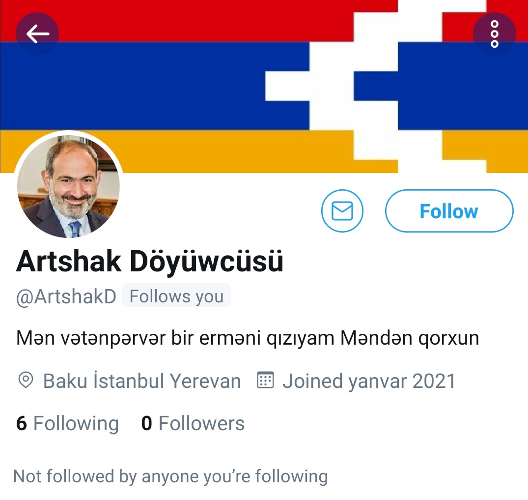 Görün kim məni izləyir 😂
Biz bu şəxslə rəylərdə mübahisə etdikdən sonra mən ona Türklərin (daha doğrusu türklər yaşayan ərazilərin) xəritəsini atdım. Ondan sonra mənə "musallat" olub. Bir neçə dəfə account-u bağlanıb,amma yenə də əl çəkmir.