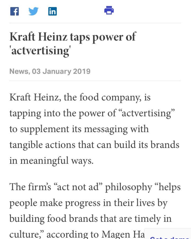 Kraft no longer do advertising, they now do "actvertising"