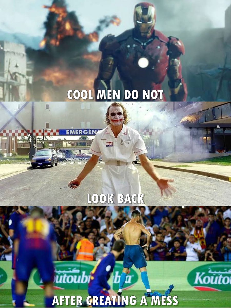 IamKnahid's tweet photo. They never do that 🔥

#knahid #ronaldo #meme #joker #ElClasico https://t.co/B67WnwgOVm
