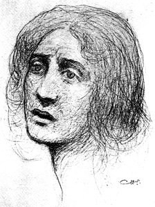  #DailyWIT Day 25/365: Al-Khansa was an influential Arabic poet & a contemporary of the prophet Muhammad, PBUH. In her time, female poets were known for their elegies for the dead. This 1917 drawing of her is by Lebanese author Khalil Gibran.  https://en.wikipedia.org/wiki/Al-Khansa   #Elegies
