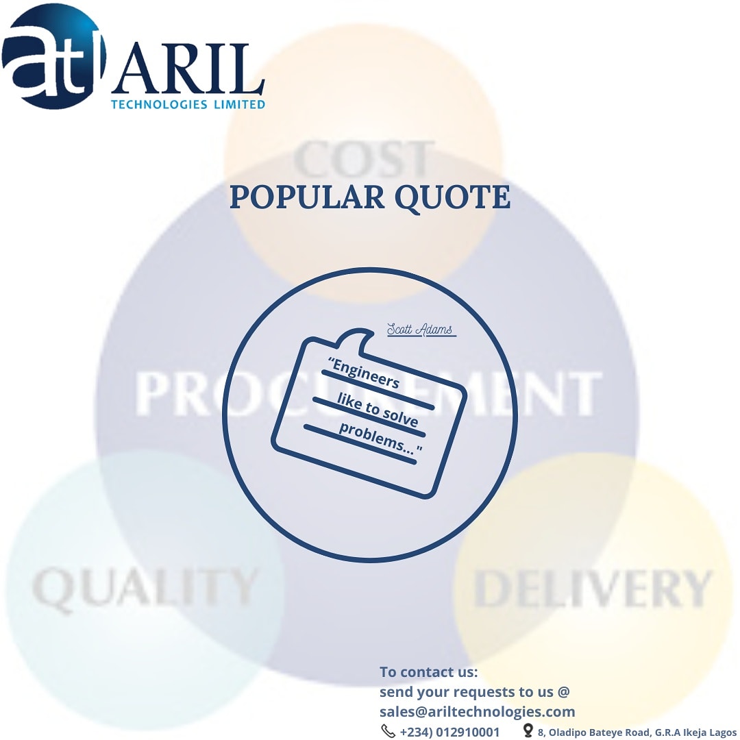 ArilLimited's tweet photo. Like the above popular saying, what we do is solve any problem that occurs with equipment in your facilities, we derive joy from knowing there is no hinderance in you processes.
Contact us for your repair, maintenance and replacement.
#ariltechnologies #procurement #Engineering https://t.co/wKhhrXc2Y2