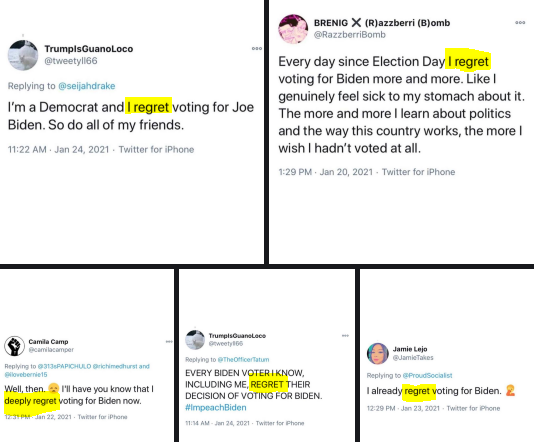 sunheeyoon's tweet image. 바이든 뽑고 후회한다는 글들이 넘치네요.
그러게 금방 후회할짓을 왜 했는지..
그래도 한국 대깨문보다는 양반이네.