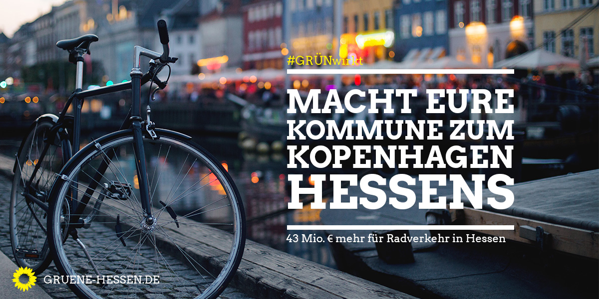 Macht eure Kommune zum Kopenhagen Hessens! Insgesamt 70,5 Mio. Euro Landes- und Bundesgeld stehen für Rad-🚲 und #Fußverkehr🚶‍♀️🚶 bis 2023 zur Verfügung. Mehr Infos unter: gruenlink.de/1x1c #GRÜNwirkt🌻 #Fahrrad