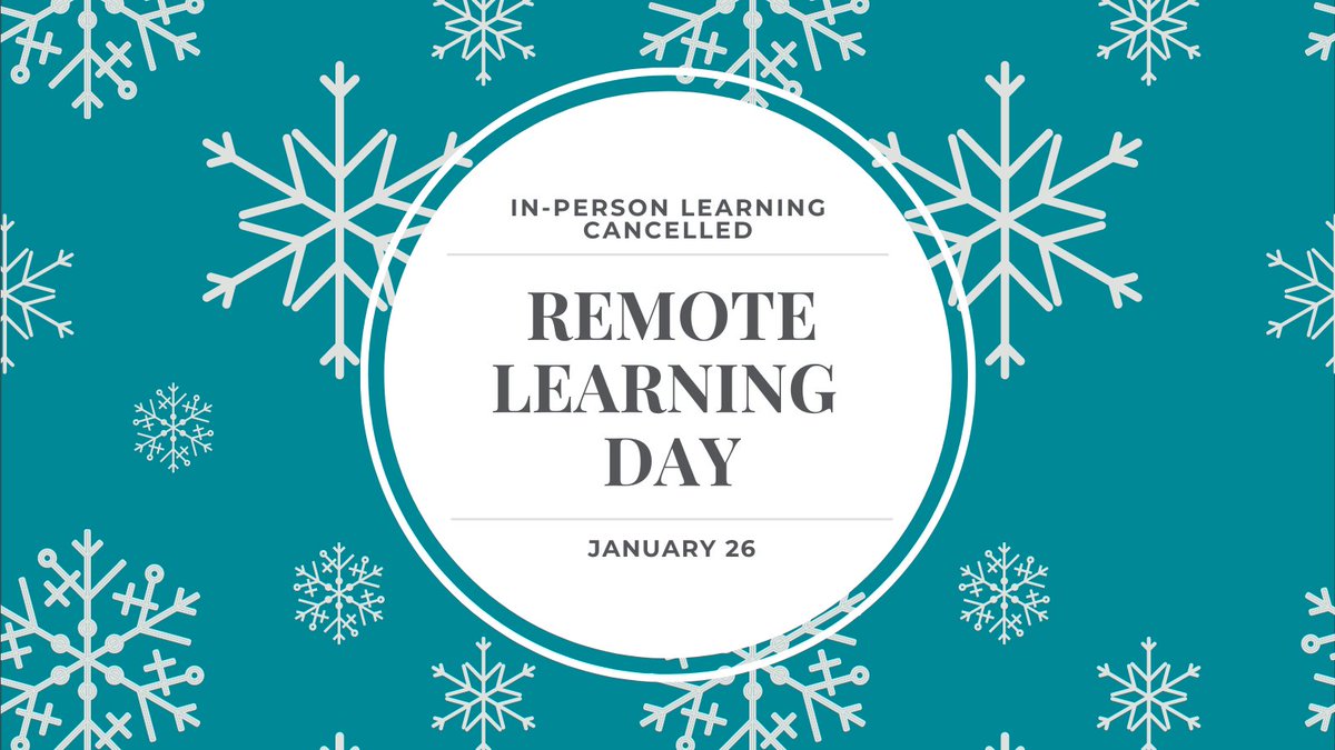 The district is cancelling in-person classes for TODAY, JANUARY 26 due to icy road conditions. 

This includes Hillyard Technical Center, Webster's Adult Education classes, preschool, and all evening activities.

All students will have remote learning today.