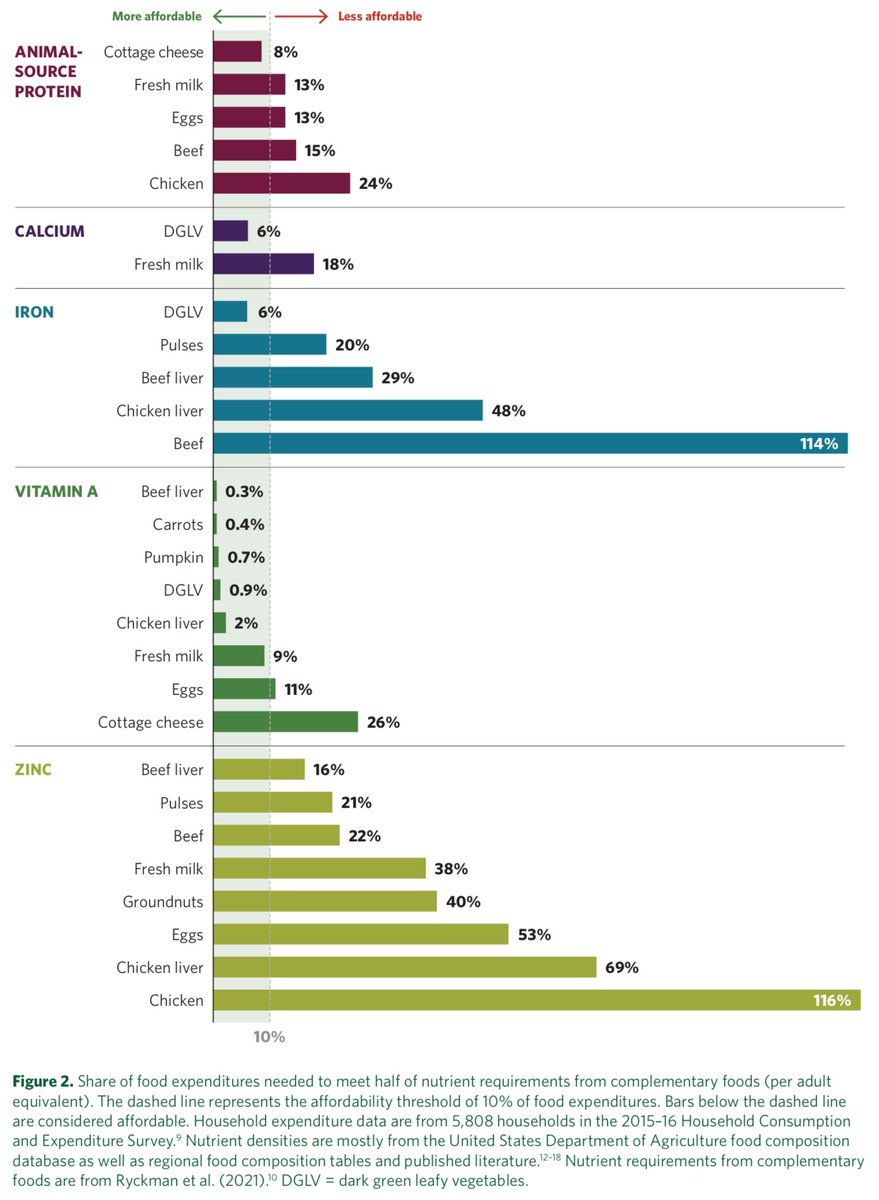 This shows affordability of food groups when considering specific nutrients