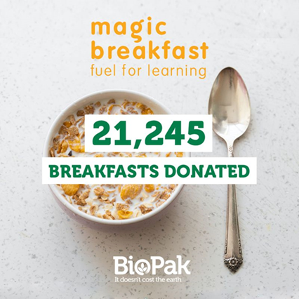 packcluster's tweet photo. Felicitar a #BioPak, de la empresa socia #Duni, quienes donaron 21.245 almuerzos a niños y niñas que viven en una situación de pobreza alimentaria durante el 2020, pudieron colaborar con la iniciativa Magic Breakfast y la campaña "Keeping Breakfast Going". ¡Gran proyecto! https://t.co/MqW8ohn8f1