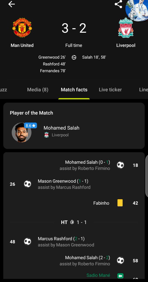 A recent example is the match btw United and Liverpool @FotMob chose Salah as Motm while  @SofaScoreINT chose Firmino as Motm. Having 2 different motm for one match is total bullshit and this is why official motm award is the only sane way to know who has more