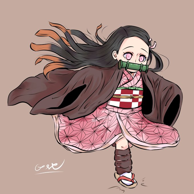 ほまやん。(✌元カプネロ✌)さんがTwitterに投稿した竈門禰豆子(鬼滅の刃)のイラスト。