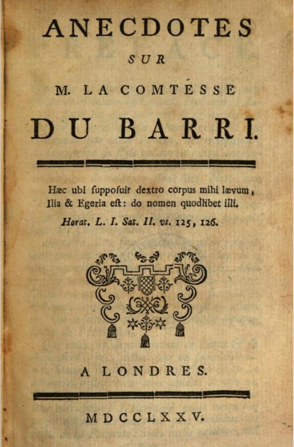 SocBiblio's tweet photo. Un texte sulfureux, une fausse adresse, des échanges internationaux... l'investigation menée par Camille Jacques-Yassine et Lucile Wagnon révèle dans ce billet les origines de l'édition des 'Anecdotes sur la comtesse du Barri': 

https://t.co/uxFBut7pyf https://t.co/cbSuOWUuvI