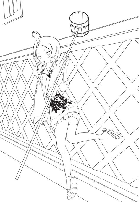 東広島西条酒蔵通りとメトロノーム・ミサのコラボ絵
線画完成 