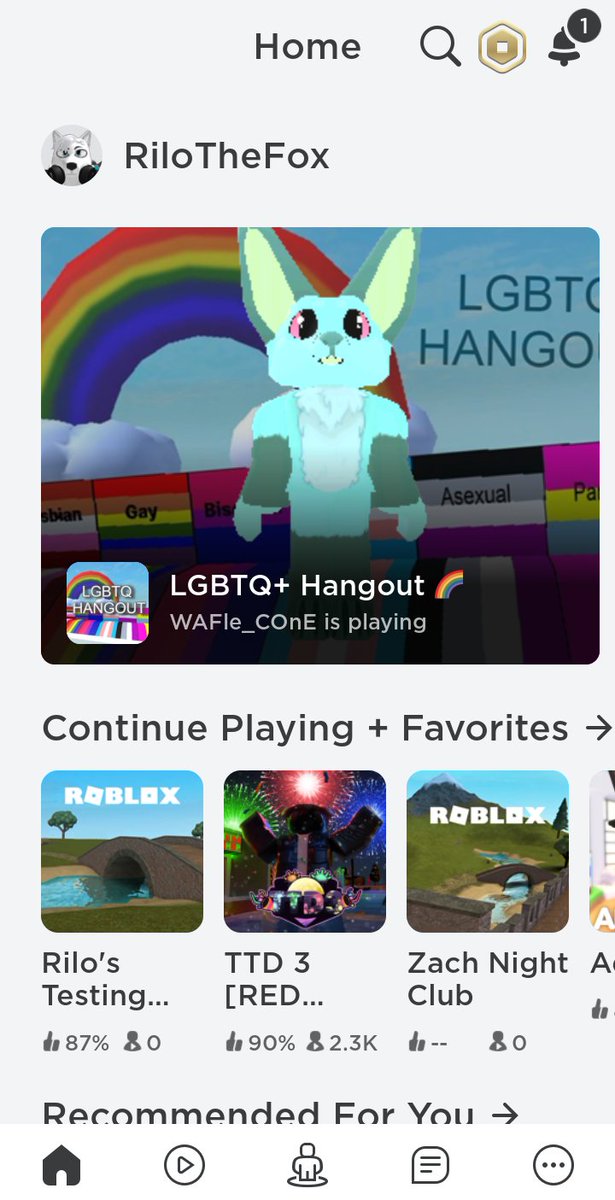 RiloTheFox's tweet image. I just got the new Roblox mobile update, Kinda convenient @StarFrogRBLX #roblox #robloxmobile #update #furry