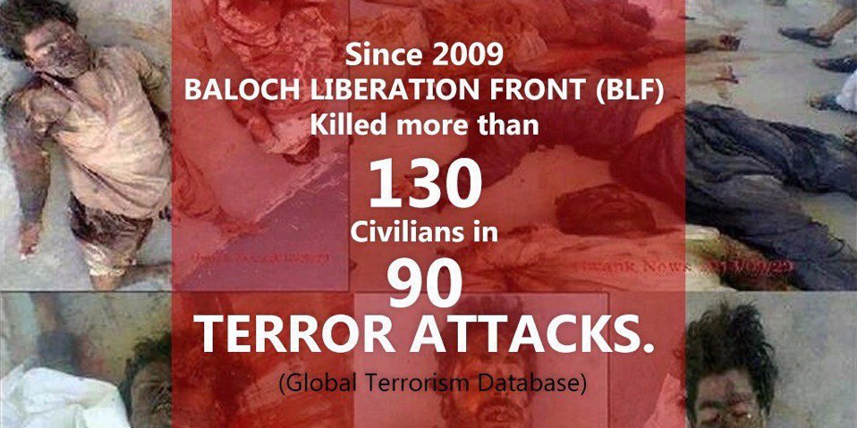 These are not just empty slogans.As per NACTA-National Counter Terrorism Authority of Pakistan BSO-Azad & BLF are banned terrorist organizations working with Specially Designated Global Terrorist Org BLA.In 2017, BLF slaughtered 15 unarmed laborers then released videos./5