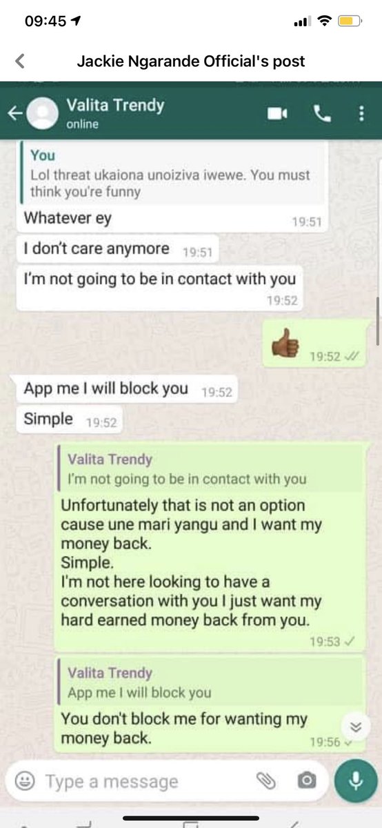 nlnyika's tweet image. Here to warn fellow citizens 😂.. honaiwo zviri ku facebook.... how does someone become so rude when they owe you money.?... kuto scammer vanhu muskana akasvika svika kudai?? Be warned Twimbos 😩💁🏾‍♀️ #valitatrendymustfall #mustICry #blockMe