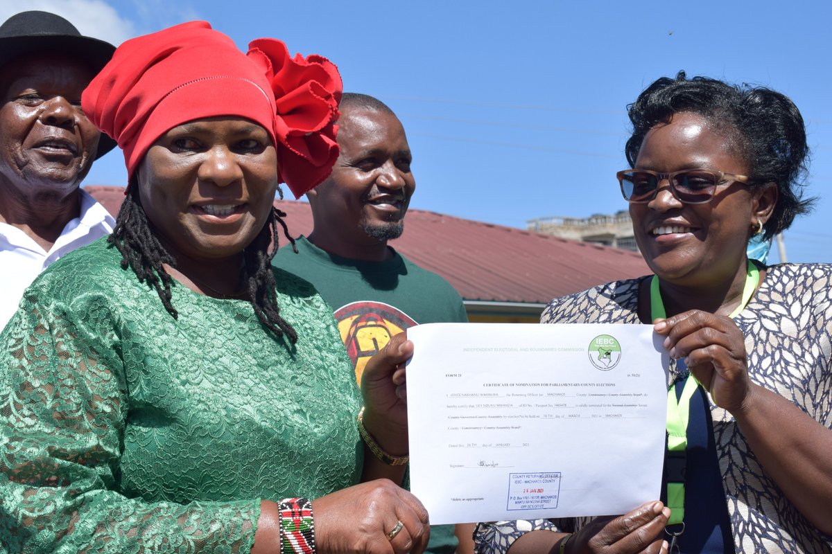 IEBCKenya's tweet photo. Lily Nduku Nwanzia of Chama Cha Uzalendo is the first female candidate to be cleared to vie for the Machakos County Senatorial By election. https://t.co/FY1ETnASiT