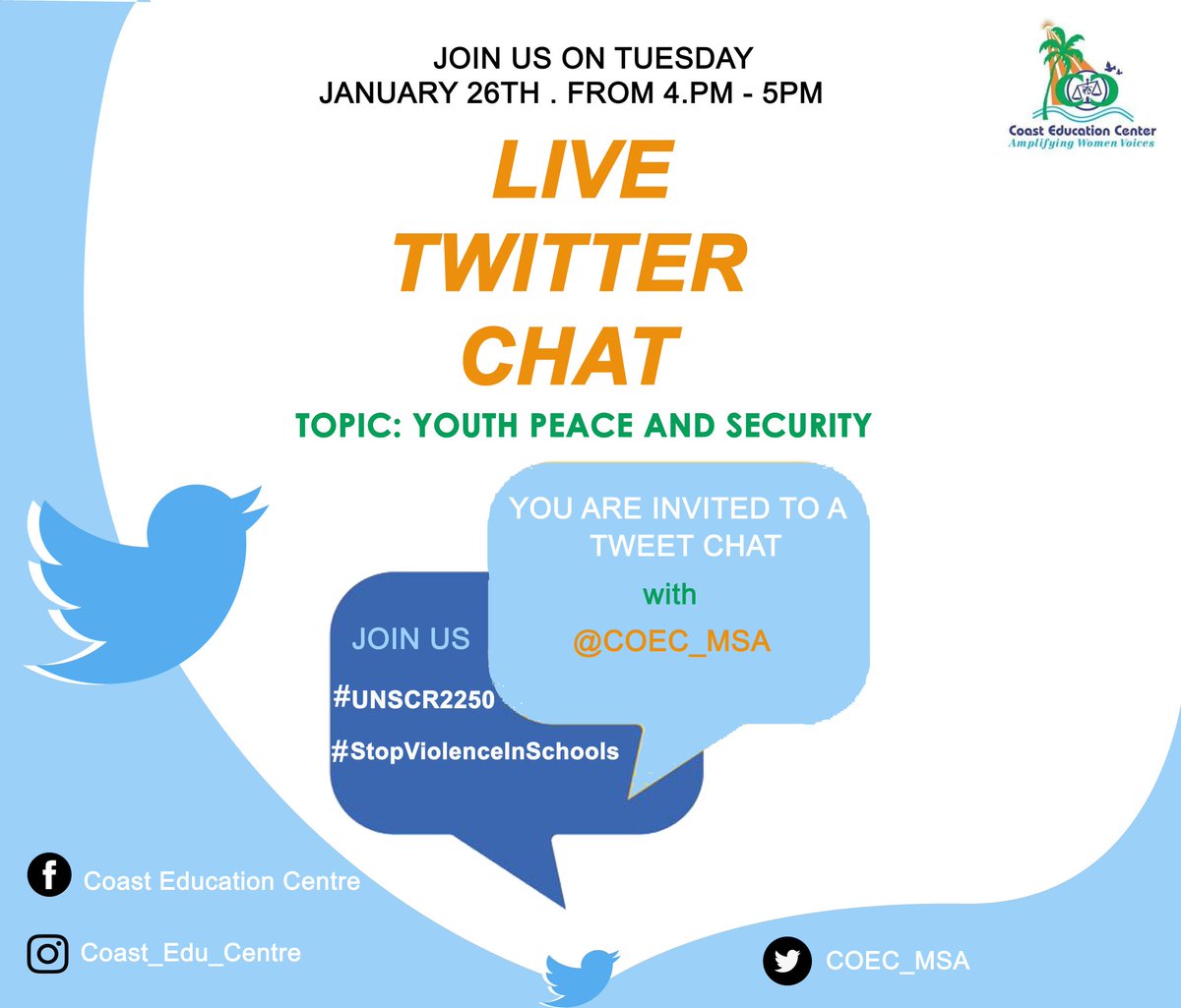 COEC_MSA's tweet photo. We will be live on twitter join us today 
#stopviolenceinschools
#UNSCR2250 https://t.co/rdDMIBZSLa