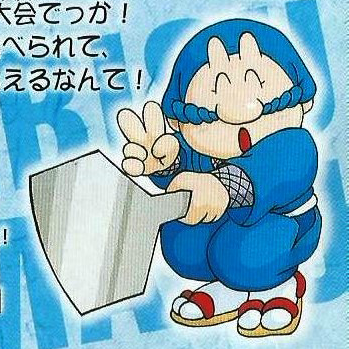 In Ganbare Goemon: Seikushi Dynamites Arawaru, Ebisumaru uses a metal spatula as his main weapon.