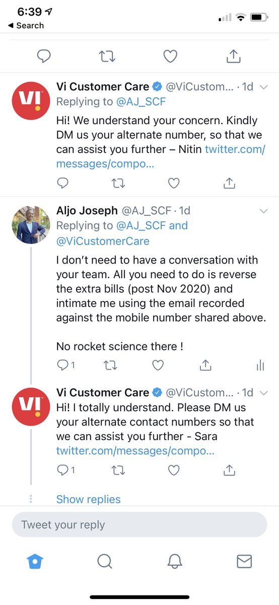 AJ_SCF's tweet photo. @ViCustomerCare Please refer the attachments and close this conversation. Bills generated by you since Nov 2020 are illegal. 
@VodafoneProbs @TRAI @VodafoneIdeaIN https://t.co/HRQWGaYhxE