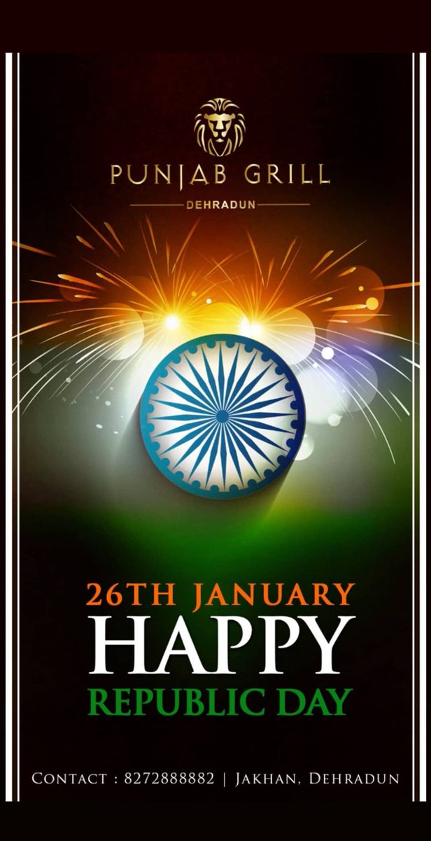 Happy Republic Day to all from #PunjabGrill

#RestaurantNBar #Dehradun #RepublicDayIndia #RepublicDay2021 #ConstitutionOfIndia