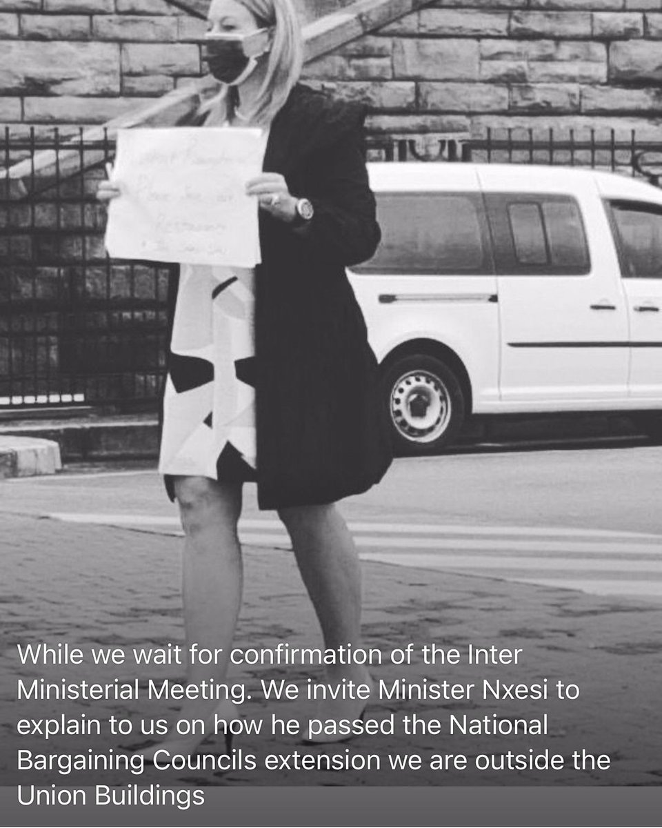 Restaurant Association of South Africa (@restaurantasso2) on Twitter photo While we wait for confirmation of the Inter ministerial Meeting. We invite Minister Nxesi to explain to us how he passed the National Bargaining Councils extension we are outside the Union Buildings
<a href="/NxesiThulas/">Thulas Nxesi</a> #jobssavelives #restaurantslivesmatter #onemillionemptyseats While we wait for confirmation of the Inter ministerial Meeting. We invite Minister Nxesi to explain to us how he passed the National Bargaining Councils extension we are outside the Union Buildings
<a href="/NxesiThulas/">Thulas Nxesi</a> #jobssavelives #restaurantslivesmatter #onemillionemptyseats
