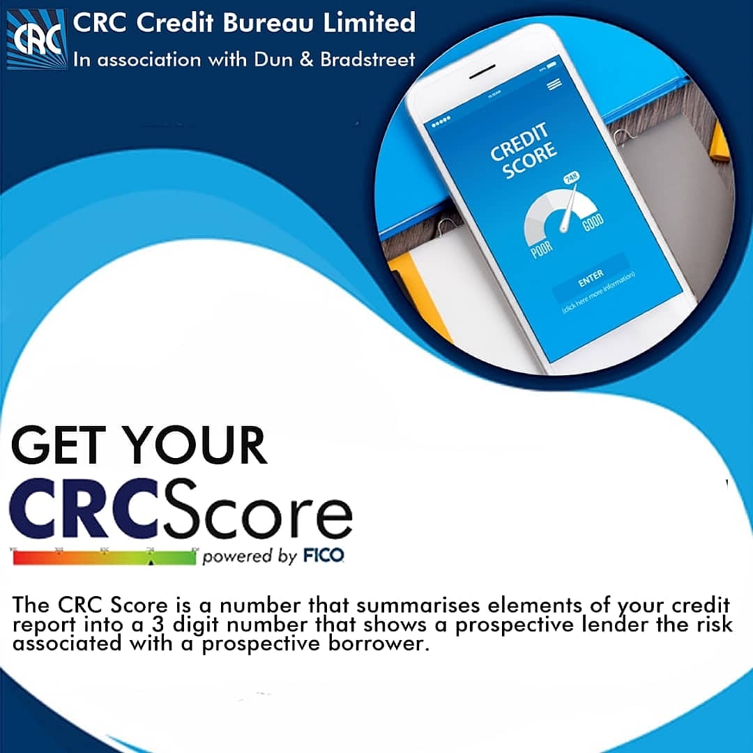 CRCCreditBureau's tweet photo. Your CRC Score  is a 3 digit number that shows a prospective lender/creditor the probability of you paying back or honouring your obligations.
.
.

Click on the bio to request for your CRC Score
.
.
.
.
.
.
.
.
.
.
.

#banking #CRC #creditfact #creditscores #creditrestoration https://t.co/OLLgXcEOM3