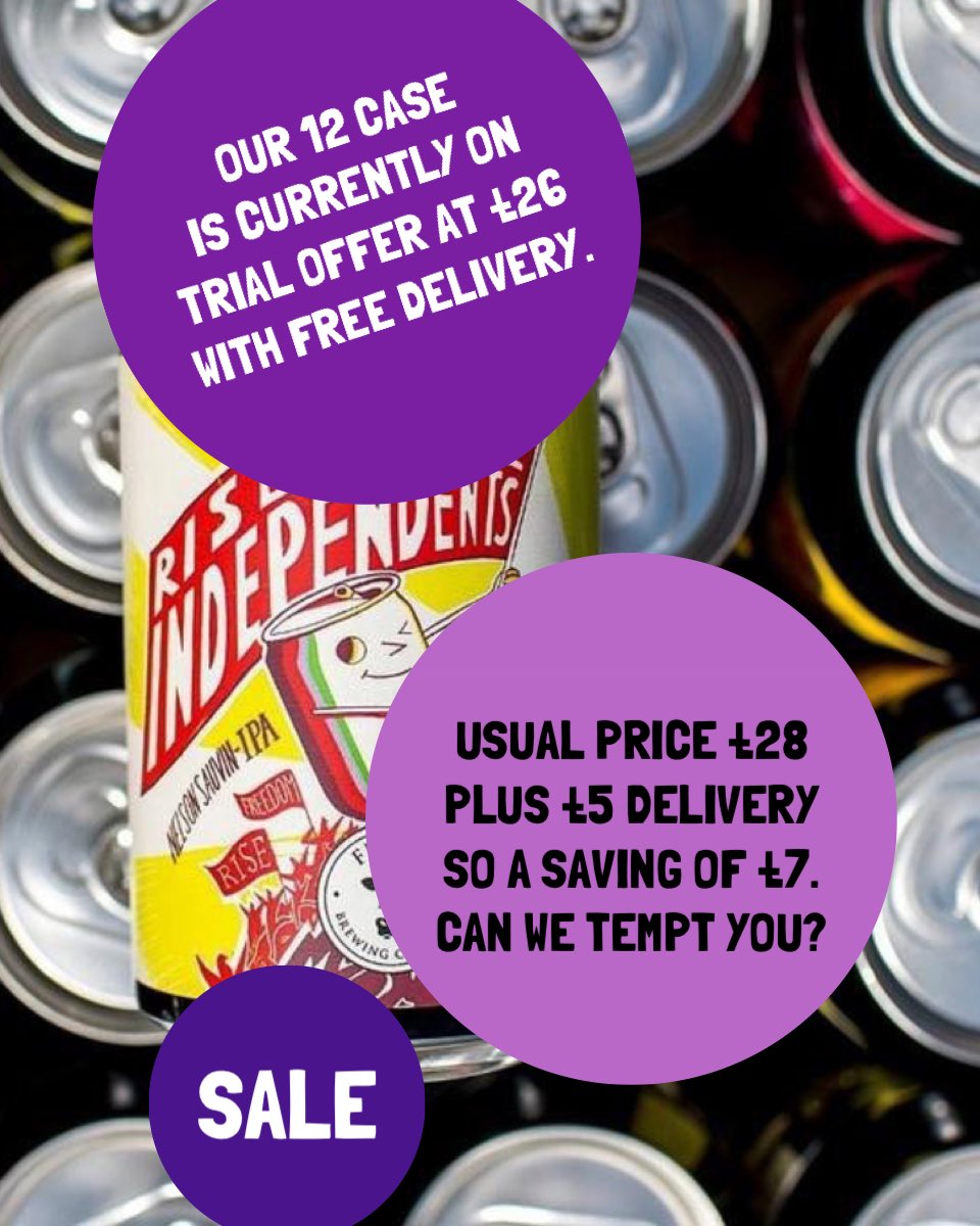 ⭐️ It’s a Frome Brewing Company Sale! It’s a Frome Brewing Company steal!! The 12 case is currently on TRIAL OFFER at £26 with FREE delivery. Usual price £28 plus £5 delivery so a saving of £7. fromebrewingcompany.com/collections/al… Can we tempt you? #fromebrewingcompany