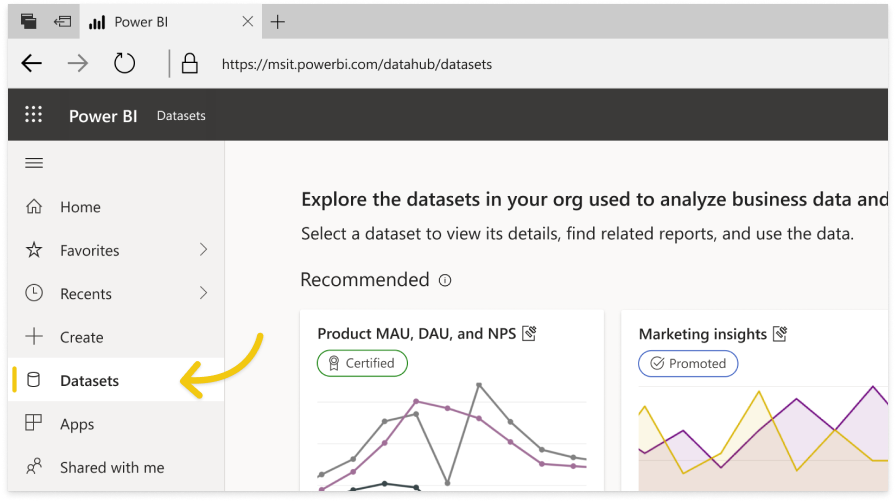CodeRunnersBG's tweet image. A new datasets hub is coming to the Power BI service and Power BI personal app in Teams.
You can see a few scenarios in which datasets hub can be useful here 👇                            🔗 buff.ly/2Kso53E