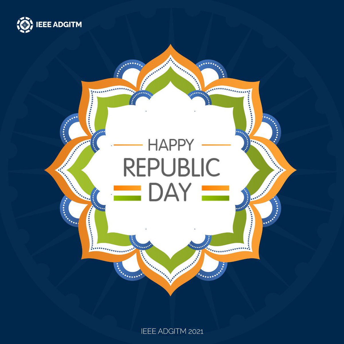IeeeAdgitm's tweet image. On the occasion of 72nd Republic Day, IEEE ADGITM wishes you all a Happy Republic Day.
#ieee #ieeeadgitm #26january #republicday