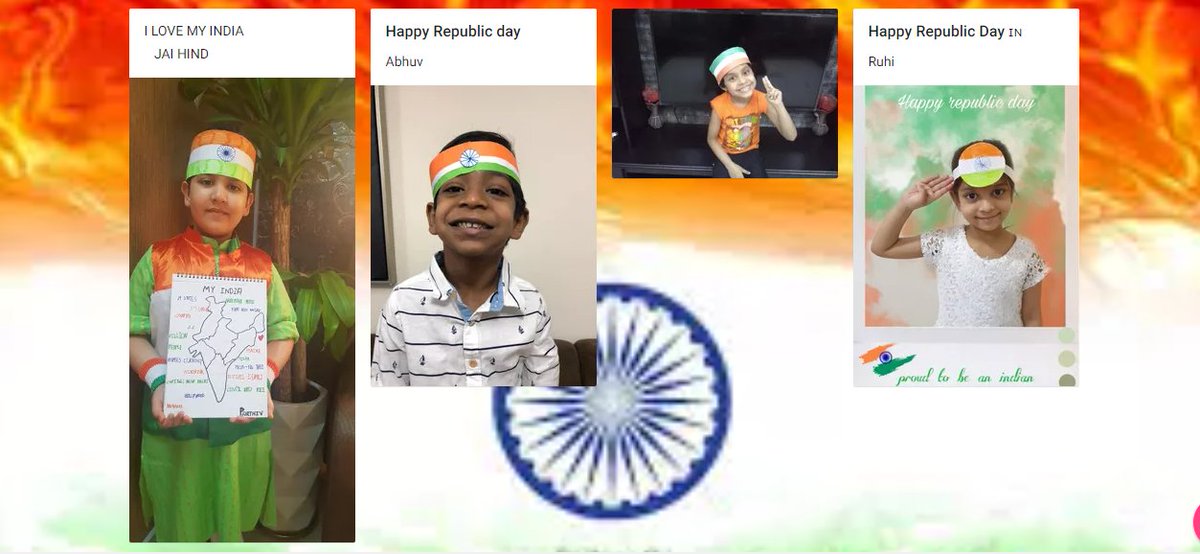 VallarieAjish's tweet photo. It feels amazing to see students of different nationalities celebrating #RepublicDayIndia #JaiHind  @gemsnms_alkhail @NMSKindergarten @MichelleVerghe1 @Susanna_Porob https://t.co/wf5VXeCOWf
