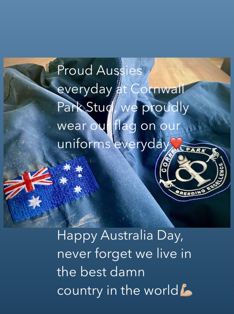 CornwallStud's tweet photo. Happy Australia Day to the best country in the world❤️❤️❤️ #AustraliaDay2021 #ProudAussie #exarmy #wearourflagwithhonourandpride #cornwallparkstud #breedingaussieexcellence https://t.co/jkLnSQJeFh