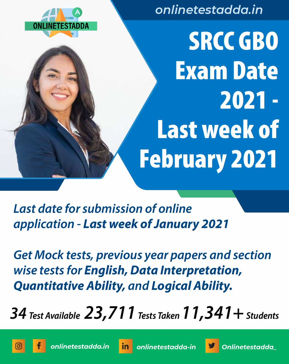 Onlinetestadda_'s tweet image. SRCC GBO exams would be held on the last week of Feb 21. So prepare yourself for the same!Our exams contain all the questions that would be the perfect for students preparing for the SRCC GBO exams

#dailytest #onlinetestindia #ctetexam #onlintetest #onlinetestadda #srcc #gbo