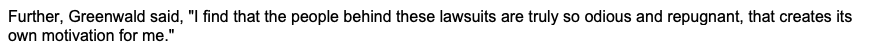 While Greenwald was defending Hale, Hale spent hours in conversation with his main disciple Benjamin Smith, who went on a murder rampage, slaughtering black, Jewish & Asian people. Hale celebrated Smith as a free speech martyr.Greenwald said there was "no evidence" of a link.
