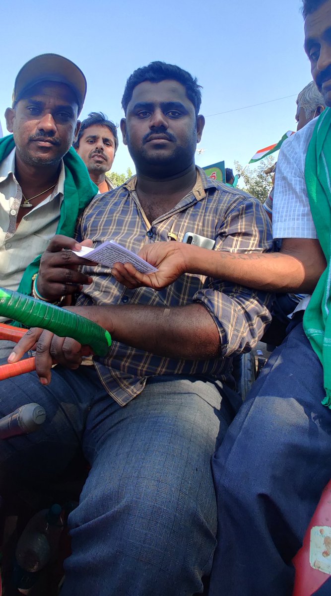"Farmers in New Delhi have died in these protests. If we do not come out in their support, how can we call ourselves farmers? We left from Chikkaballapur in the morning. Police stopped us, but we didn't move. Finally, they let us through". - Manju, tractor driver.