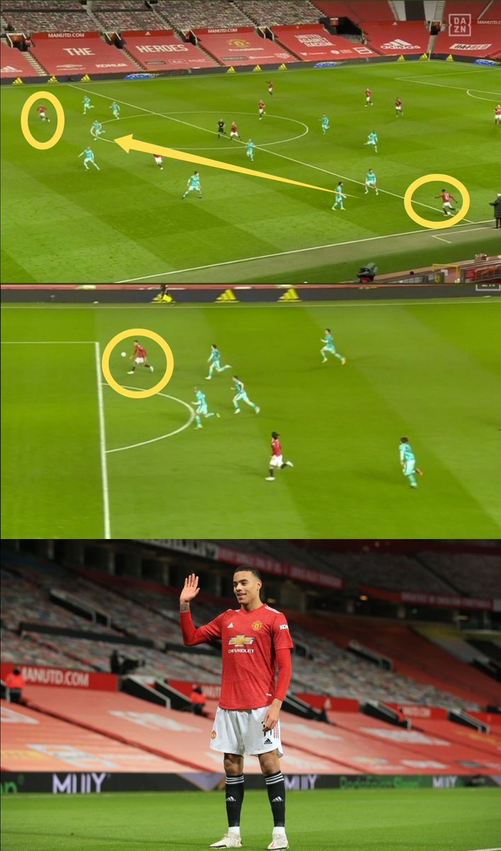 Assist 1 - Rashford checks back, great vision to spot Greenwood and a fabulous pass into Mason's pathway.2 - Mason controls it well, gets it out of his feet and slots it with his right foot. 3 - Mason saying Hii to the doubters hehe. Great All Round 